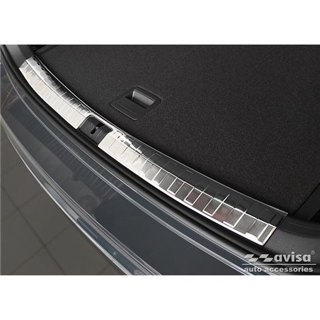 Protection de seuil arrière d'intérieur inox sur mesure pour Volkswagen Tiguan 2016-2020 & FL 2020-2024 'Ribs'