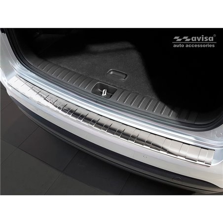 Protection de seuil arrière inox sur mesure pour Hyundai Tucson FL 2018- 'Ribs'