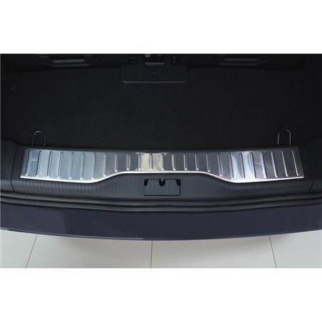 Protection de seuil arrière d'intérieur inox sur mesure pour Opel Zafira B 2010-2012 'Ribs'