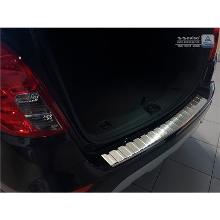 Protection de seuil arrière inox sur mesure pour Opel Mokka X 2016- 'Ribs'