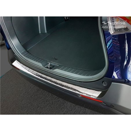 Protection de seuil arrière inox sur mesure pour Toyota RAV4 (5th Gen) 2018- & Suzuki Across 2020- 'Ribs'