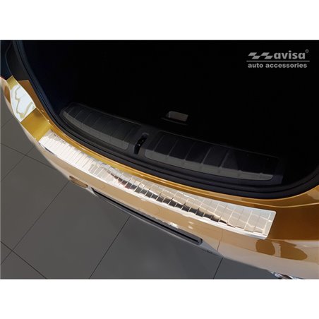 Protection de seuil arrière inox sur mesure pour BMW X2 (F39) M-Paquet 2018-2023 'Ribs'