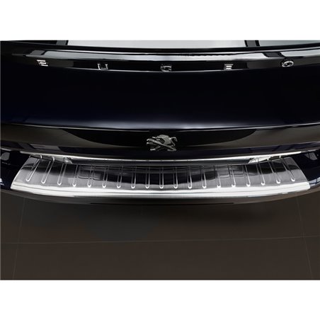 Protection de seuil arrière inox sur mesure pour Peugeot 508 II SW 2019- 'Ribs'