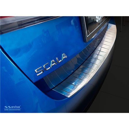 Protection de seuil arrière inox sur mesure pour Skoda Scala 2019-2024 & Facelift 2024- 'Ribs'