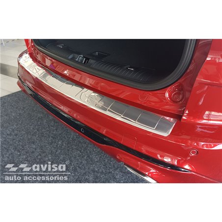 Protection de seuil arrière inox sur mesure pour Ford Kuga III ST-Line/Vignale/Hybrid ST-Line 2019-2024 & FL 2024- 'Ribs'