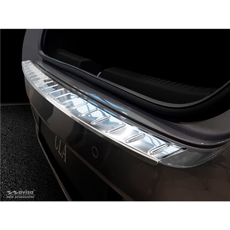 Protection de seuil arrière inox sur mesure pour Mercedes CLA II (X118) Shooting Brake 2019- 'Ribs'