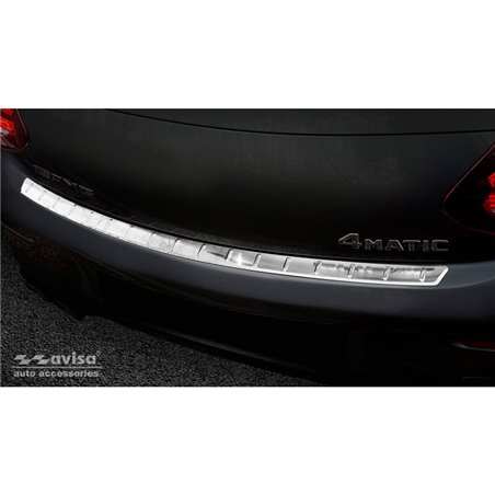 Protection de seuil arrière inox sur mesure pour Mercedes Classe C C205 Coupe AMG 2015-2021 'Ribs'