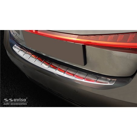 Protection de seuil arrière inox sur mesure pour Audi A7 (C8) Sportback 2018- 'Ribs'