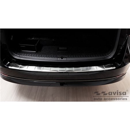 Protection de seuil arrière inox sur mesure pour Skoda Octavia IV Kombi 2020-2024 & FL 2024- (incl. RS, excl. Scout) 'Ribs'