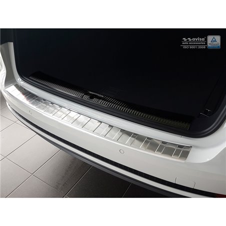 Protection de seuil arrière inox sur mesure pour Audi A4 B9 Avant 2015-2019 & Facelift 2019- 'Ribs' (incl. S4 Avant)