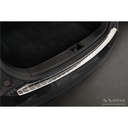 Protection de seuil arrière inox sur mesure pour Tesla Model S 2012- 'Ribs'