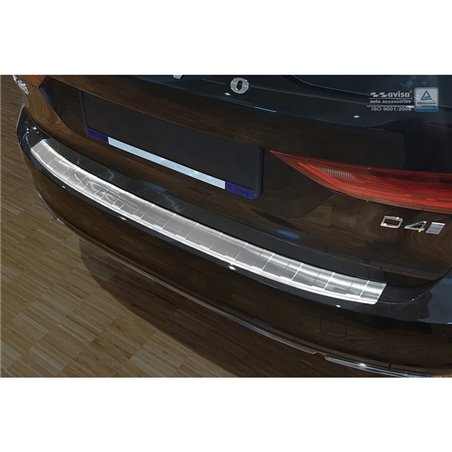 Protection de seuil arrière inox sur mesure pour Volvo V90 9/2016- 'Ribs'