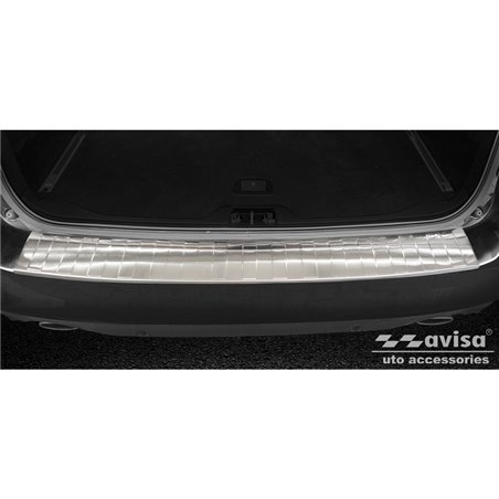 Protection de seuil arrière inox sur mesure pour Volvo V70 Facelift 2013-2016 'Ribs'