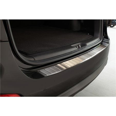 Protection de seuil arrière inox sur mesure pour Hyundai Santa Fe 2007-2012 'Ribs'