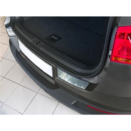 Protection de seuil arrière inox sur mesure pour Volkswagen Tiguan 2007- 'Ribs' (2 pièces)