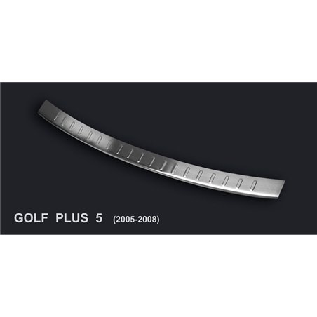 Protection de seuil arrière inox sur mesure pour Volkswagen Golf V Plus 2005-2008 'Ribs'