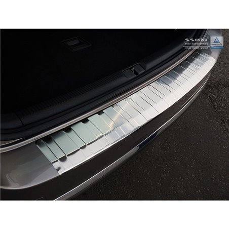 Protection de seuil arrière inox sur mesure pour Volkswagen Passat B7 Variant 2010-2014 'Ribs'