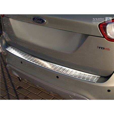 Protection de seuil arrière inox sur mesure pour Ford Kuga 2008-2013 'Ribs'