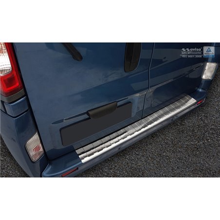 Protection de seuil arrière inox sur mesure pour Opel Vivaro/Renault Trafic/Nissan Primastar 2001-2014 'Ribs'