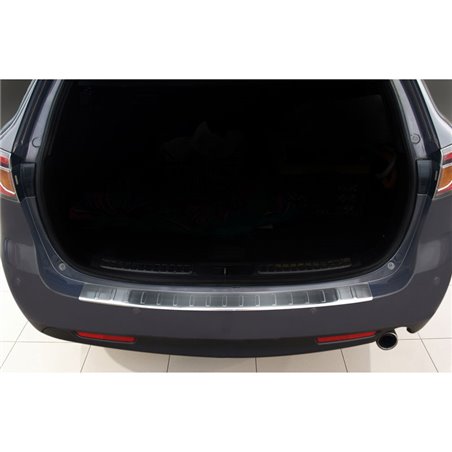 Protection de seuil arrière inox sur mesure pour Mazda 6 combi 2008-2012 'Ribs'