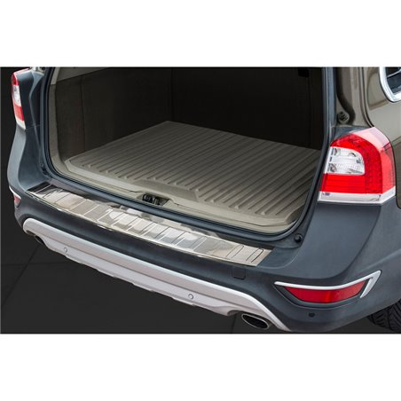 Protection de seuil arrière inox sur mesure pour Volvo XC70 Facelift 2013-2016 'Ribs'