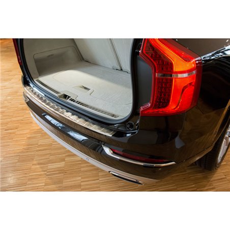 Protection de seuil arrière inox sur mesure pour Volvo XC90 2015- 'Ribs'