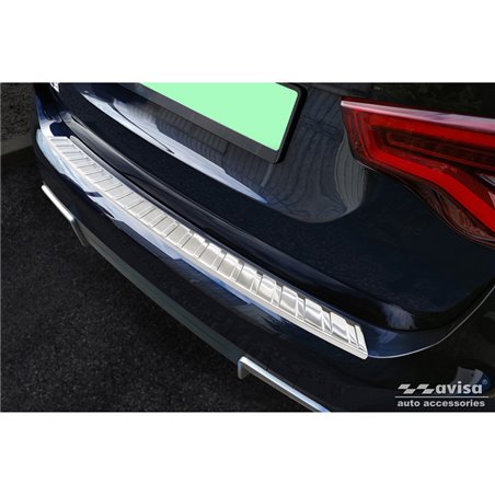 Protection de seuil arrière inox sur mesure pour BMW iX3 (G08) 2020- 'Ribs'