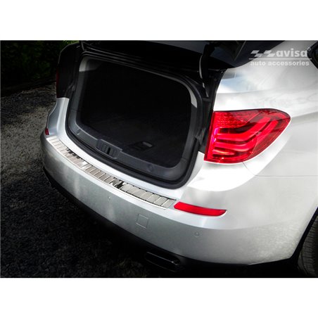 Protection de seuil arrière inox sur mesure pour BMW Série 5 GT (F07) 2009-2013 'Ribs'