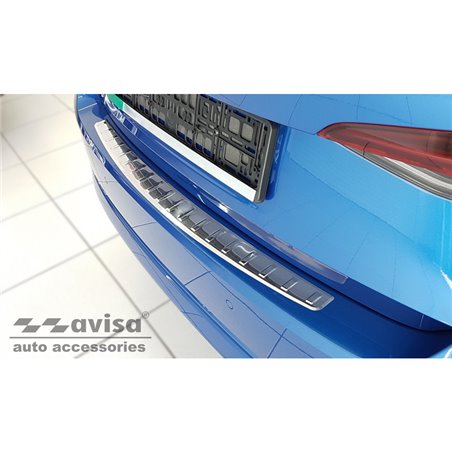 Protection de seuil arrière inox sur mesure pour Skoda Octavia IV Liftback 2020-2024 & FL 2024- 'Ribs'