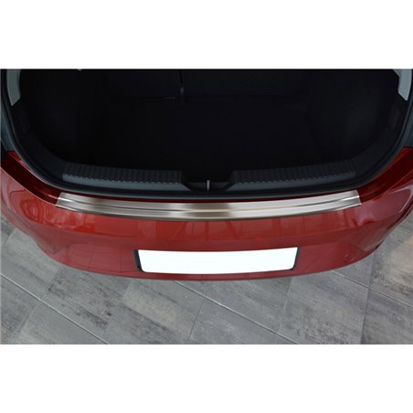 Protection de seuil arrière inox sur mesure pour Seat Leon 5F 5 portes 2013-2020 'Ribs'