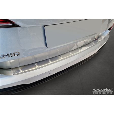 Protection de seuil arrière inox sur mesure pour Skoda Kamiq Facelift 2024- 'Ribs'