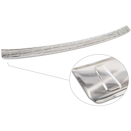 Protection de seuil arrière inox sur mesure pour Fiat 500e Berlina, 3+1 & Cabrio 2020- 'Ribs'