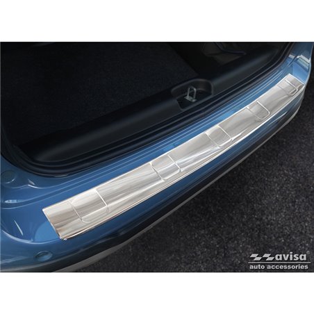 Protection de seuil arrière inox sur mesure pour Fiat Panda III Cross 2020- incl. Hybrid 'Ribs'