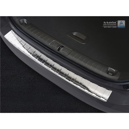 Protection de seuil arrière inox sur mesure pour Fiat Tipo SW 2016-2020 & FL 2020- + Tipo SW Cross 2022- 'Ribs'