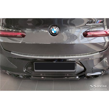 Protection de seuil arrière inox sur mesure pour BMW X4 G02/F98 M Competition Facelift 2021- 'Ribs'