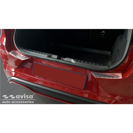 Protection de seuil arrière inox sur mesure pour Ford Puma 2019- 'Ribs' (2-pièces)