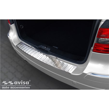 Protection de seuil arrière inox sur mesure pour Mercedes Classe-B W245 2005-2008 'Ribs'