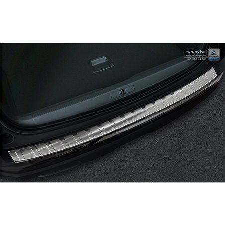 Protection de seuil arrière inox sur mesure pour Peugeot 3008 II 2016- 'Ribs'