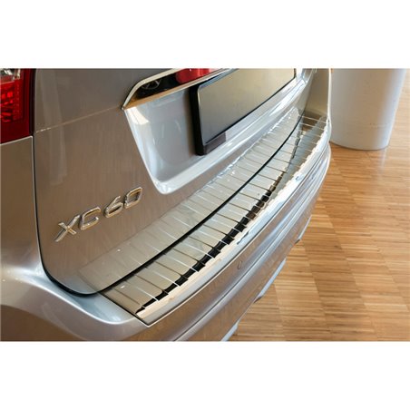 Protection de seuil arrière inox Chrome sur mesure pour Volvo XC60 2013-2016 'Ribs'