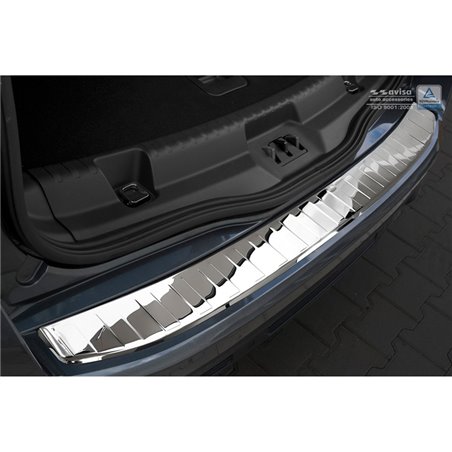 Protection de seuil arrière inox Chrome sur mesure pour Ford S-Max II 2015- 'Ribs'