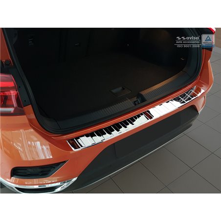 Protection de seuil arrière inox Chrome sur mesure pour Volkswagen T-Roc 2017-2022 & Facelift 2022- incl. Cabrio - 'Ribs'