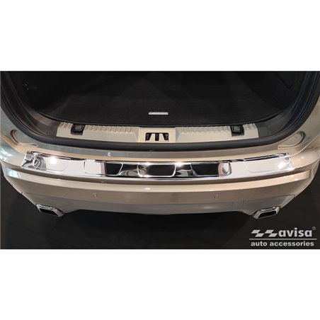 Protection de seuil arrière inox Chrome sur mesure pour Ford Edge II FL 2018- 'Ribs'