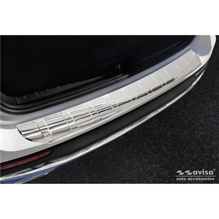 Protection de seuil arrière inox Chrome sur mesure pour Mercedes GLB (X247) incl. AMG 2019- 'Ribs'