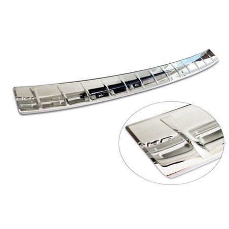 Protection de seuil arrière inox Chrome sur mesure pour Skoda Superb IV Combi 2023- 'Ribs'