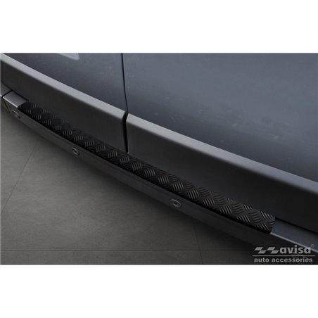 Protection de seuil arrière en aluminium noir mat sur mesure pour Opel Movano / Renault Master II 2010-2018 & 2018-2021 'Riffled