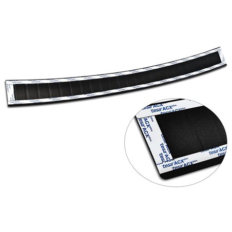 Protection de seuil arrière inox noir mat sur mesure pour Mercedes Classe-C W205 Kombi 2014-2021 'Ribs'