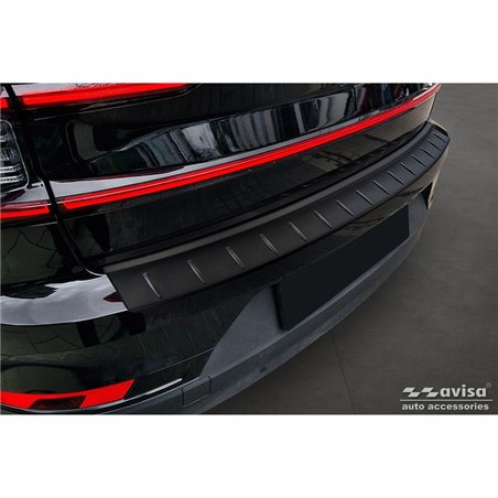 Protection de seuil arrière inox noir mat sur mesure pour Polestar 2 2019-2023 & Facelift 2023- 'Ribs'