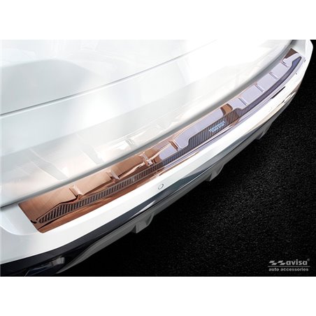 Protection de seuil arrière inox 'Deluxe' sur mesure pour BMW X5 G05 Paquet M 2018- 'Performance' excl. M-Competition Cuivre Bro