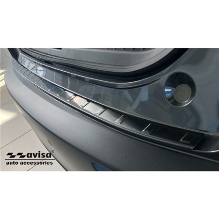 Protection de seuil arrière inox noir sur mesure pour Mazda CX-30 2019 'Ribs'