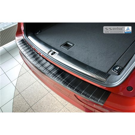 Protection de seuil arrière inox noir sur mesure pour Audi Q5 2008-2012 & 2012- 'Ribs'